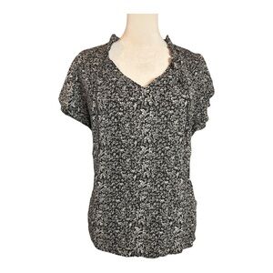 Cynthia Rowley Floral Black and white Blouse